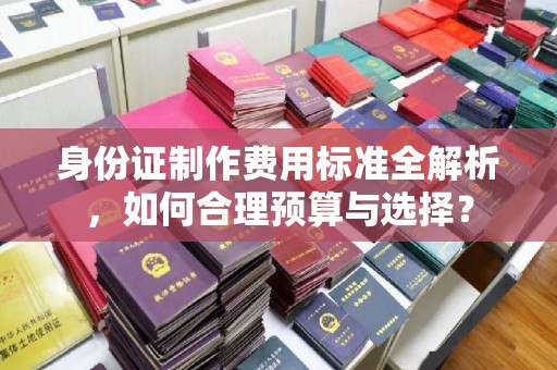 开福身份证制作费用标准全解析，如何合理预算与选择？
