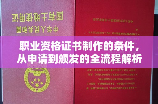 开福职业资格证书制作的条件，从申请到颁发的全流程解析